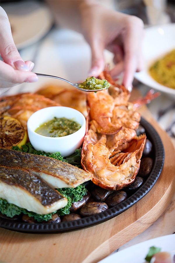 A dish of mediterranean style seafood